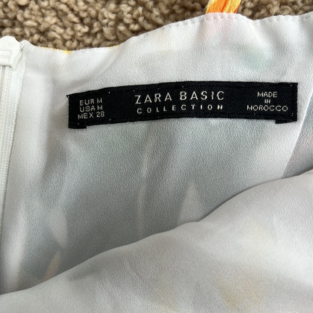 ZARA size M white multi jumpsuit flow culotte - Picture 7 of 13